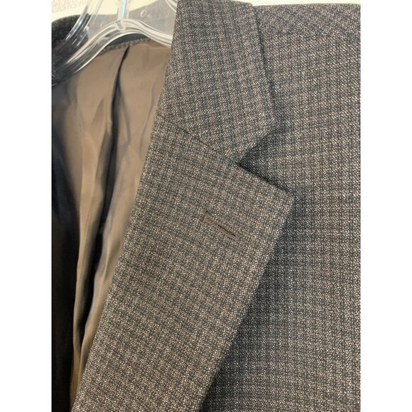 Michael Kors Mens Houndstooth Blazer Jacket 48R Brown RGG10657 EUC - Picture 2 of 8